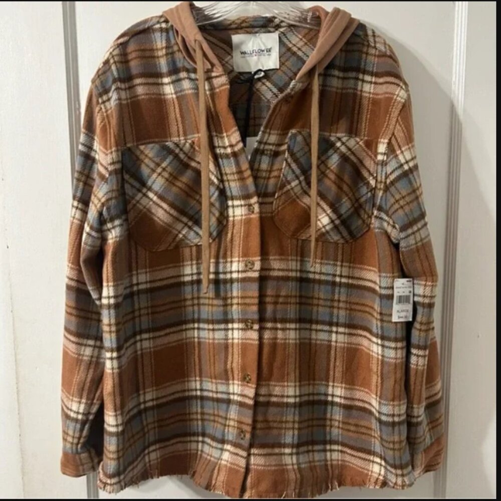 Wallflower hooded SOFT shacket size 1X NEW w/tags